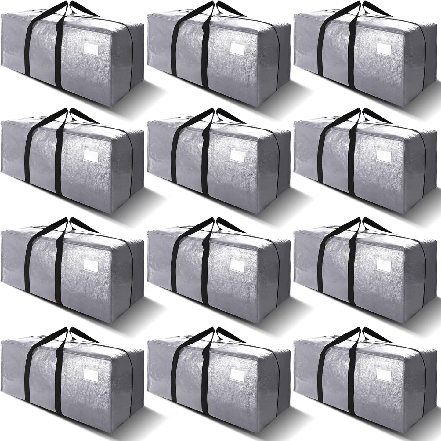 VELVETSURE Heavy Duty Extra Large Moving Bags W/Backpack Straps - Strong Handles & Zippers, Storage Totes For Space Saving, Fold Flat, Alternative to Box and Bin (Set of 6, Multicolor)