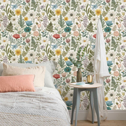 Orainege Pink Floral Peel and Stick Wallpaper Removable Self Adhesive Wallpaper 16.9inx118.1in Modern Wall Paper for Bedroom Bathroom Green Leaf Contact Paper for Cabinets