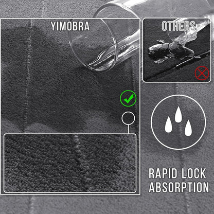 Yimobra Memory Foam Bath Mat, Super Soft Absorbent Bathroom Rug Non Slip, Quick Dry, Machine Washable Floor Carpet for Tub Shower, Home Decor Accessories, 24x17, Grey