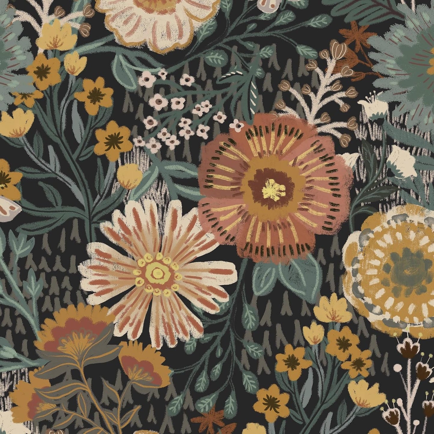 Dimoon 17.3''x78.7'' Peel and Stick Wallpaper Floral Cute Contact Paper Vintage Village Country Cottage Wallpaper Farmhouse Yellow Beige Renter Friendly Geometry Waterproof Embossed Kitchen Bedroom