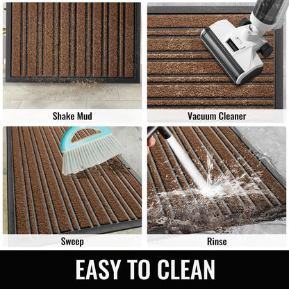 BEHERO Door Mat Outdoor Entrance, 30.5"x17" Extra Durable Front Door Mat Outside, Heavy Duty Welcome Mat for Outside Entry, Back Door Mats Non Slip, Waterproof All-Season Doormats, Yellow