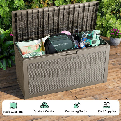 Package Delivery Box, Lockable Resin Outdoor Package, Waterproof Deck Box for Porches, Patios, Indoor & Outdoor Use (70 Gallon, Grey)
