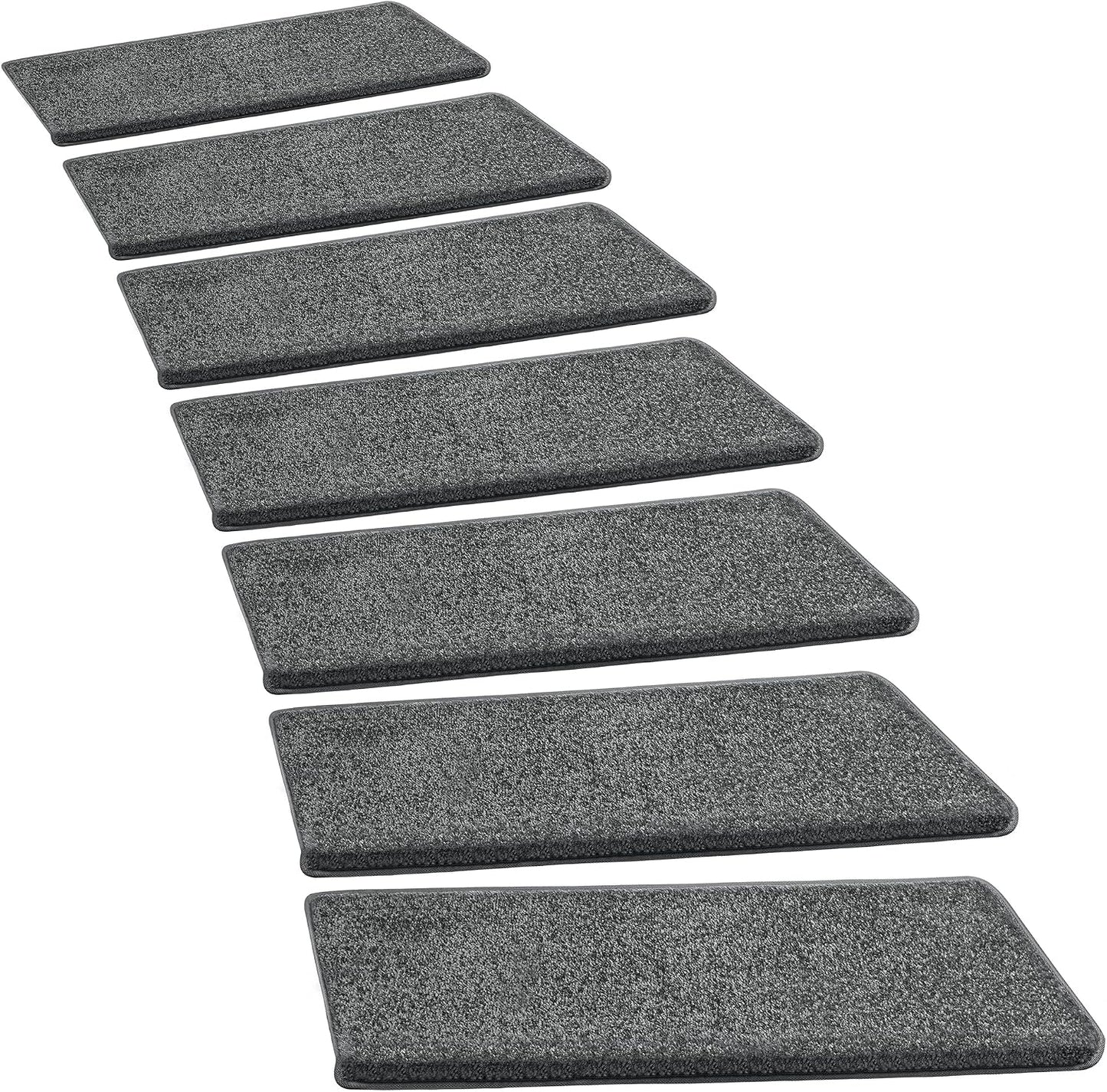 PURE ERA Carpet Stair Treads Tape Free Non Slip Indoor Stair Carpet Stair Protectors Pet-Friendly Non-Slip Skid Resistant Washable Reusable 8" x 30"(2 Pieces,Black)