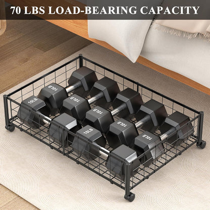 Hleelomi Under Bed Storage with Wheels, 360° Rotating, No-Assembly Underbed Storage Containers, 2PACK