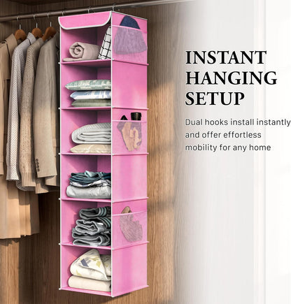 Simple Houseware 6 Shelf Hanging Closet Organizer, Gray
