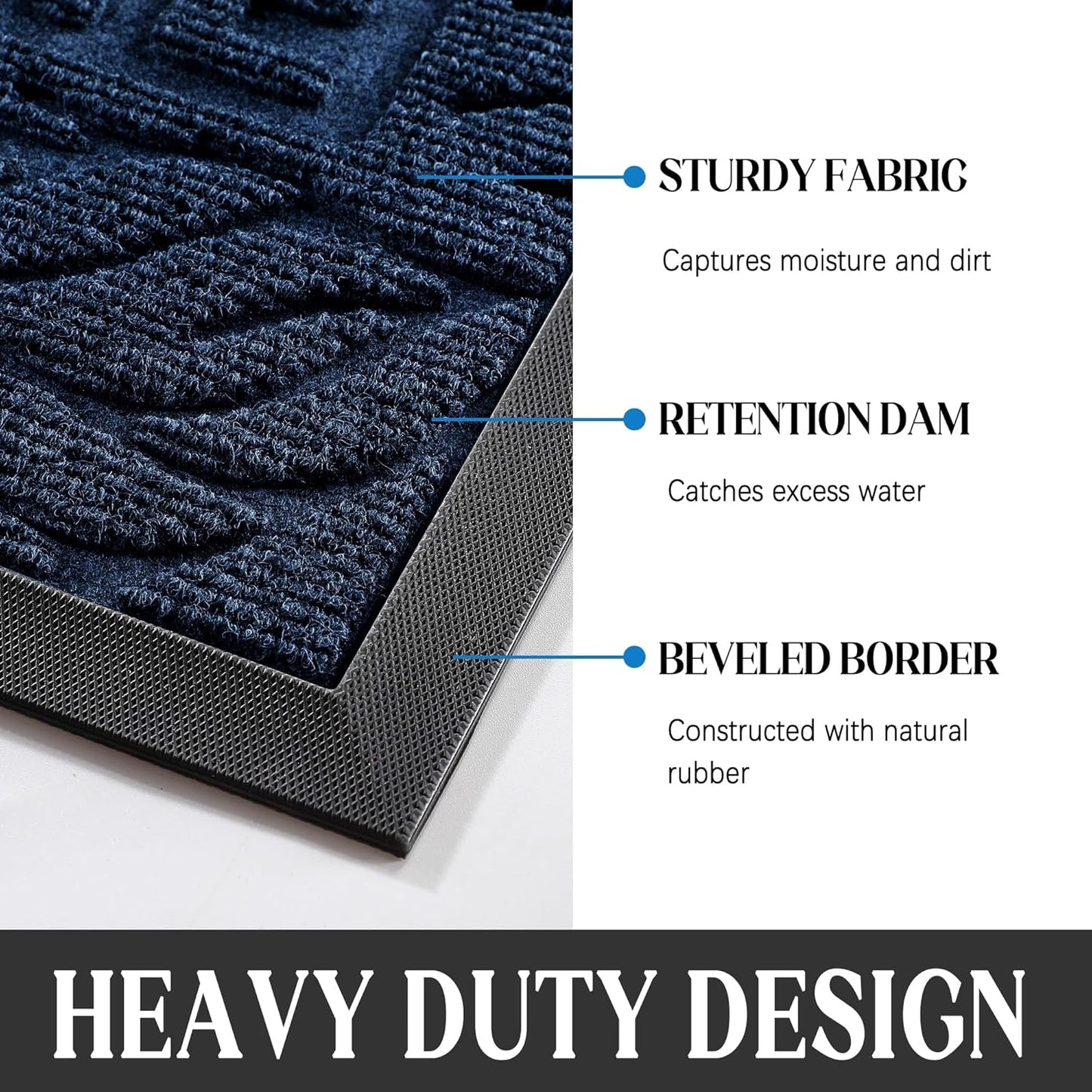 Yimobra Welcome Mat Outdoor 29.5x17, Waterproof Non-Slip Outdoor Mats for Front Door Outside Entrance, Low-Profile Entryway Mat Indoor for Garage Patio, Black