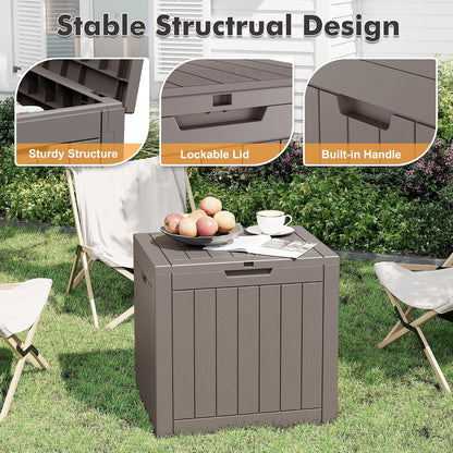 Outdoor Storage Box, 31 Gallon Resin Deck Boxes Outdoor Waterproof For Patio Furniture, Garden Tools, Pool Supplies, Lockable And UV Resistant (Rattan Gray)