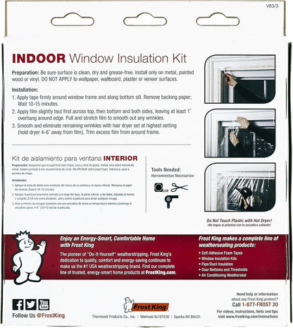 Frost King V83/3 Heavy Duty Shrink Window Kit for Standard Size Windows with 3 Sheets (3 Pack), 42" x 62"