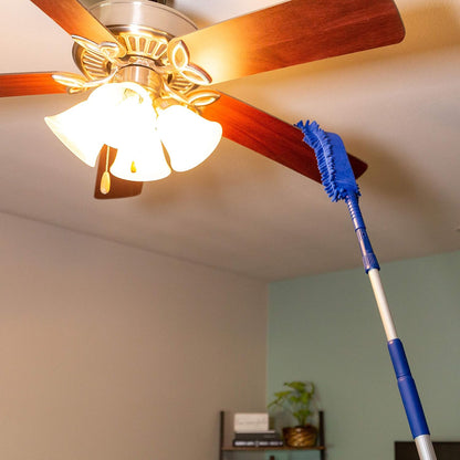 Webster Cobweb Duster and Spider Web Kit, Reach High Ceilings 18 To 20 Foot With Extension Pole and 3 Multi Use Heads