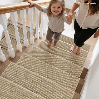 BEQHAUSE Stair Treads for Wooden Steps 28inX9in, Carpet Stair Treads Non Slip Indoor, Machine Washable Stair Runners for Kids Elders and Pets, Carpet for Stair Rugs Mat, TPE Backing, 4pcs, Taupe