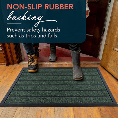 ubdyo Extra Durable Door Mat - Dirt Trapping Outdoor Welcome Mats - Non-Slip Outdoor Indoor Entrance - Low Profile Front Doormat (30" x 17", Bright Brown)