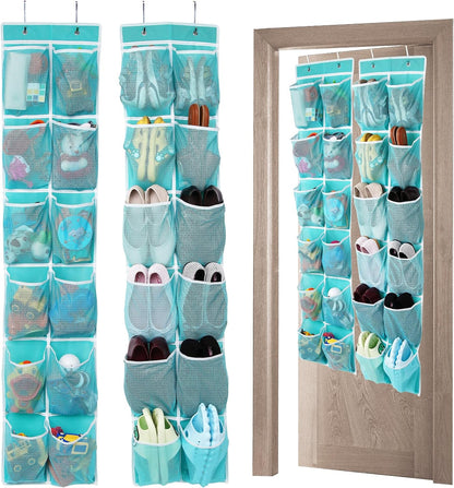 GOMAJI 2PK 12 Large Pockets Over Door Hanging Shoe Organizer