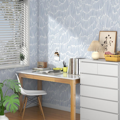 Theper Beige Wallpaper 17.3"×78.8" Modern Striped Peel and Stick Wallpaper Boho Removable Self Adhesive Wall Paper for Bedroom Waterproof White and Gold Contact Paper for Cabinets Vinyl