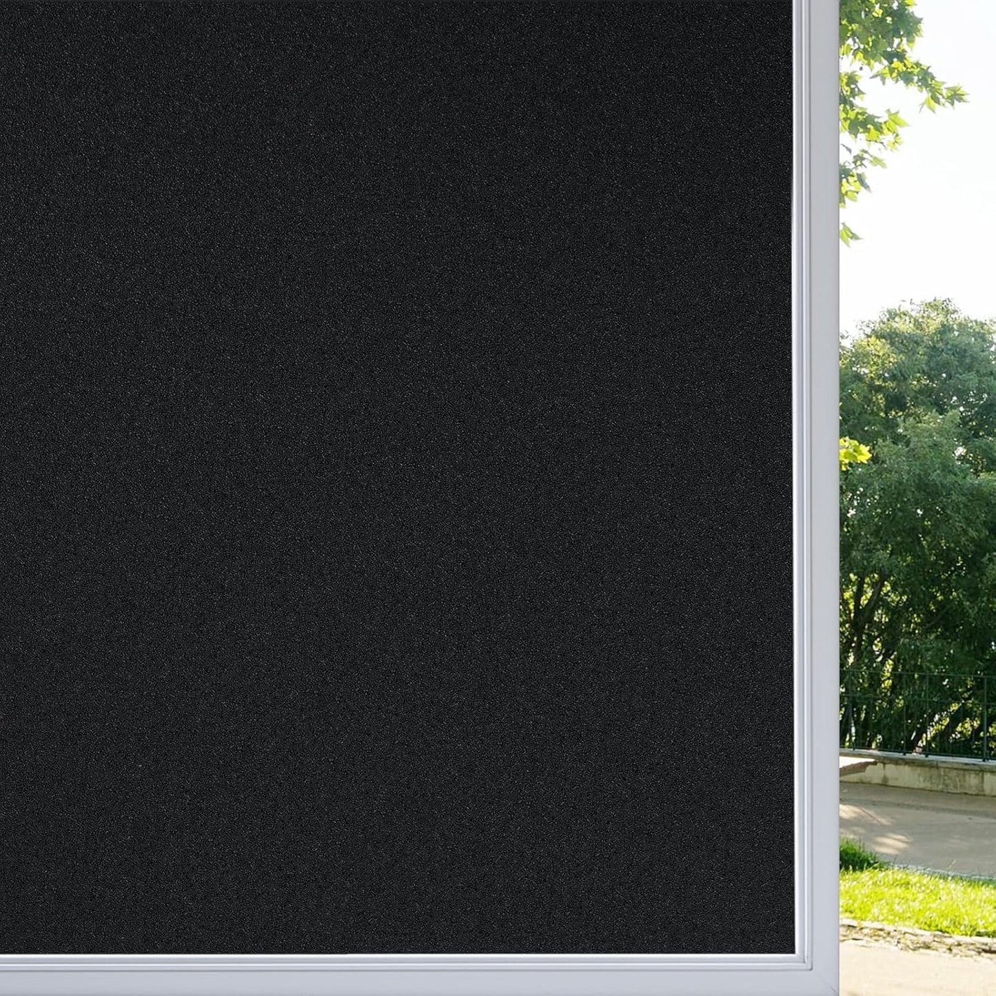 rabbitgoo Window Privacy Film, Frosted Glass Window Clings, Static Cling UV Heat Blocking Door Stickers for Home Bathroom, Removable Indoor Decal Coverings Day and Night, Pure, 17.5 x 78.7 Inches