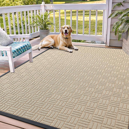 OLANLY Front Door Mat Outside Entrance 29.5x17, Absorbent, Heavy Duty Sturdy Natural Rubber Doormat Indoor Outdoor, Stain and Fade Resistant, Non-Slip Backing Low Profile Floor Mat for Entryway, Grey