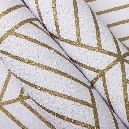 CiCiwind Wallpaper Peel and Stick Modern White and Gold Contact Paper Peel and Stick Geometric Removable Self Adhesive Wall Paper for Bedroom Renter Friendly Papel Tapiz para Pared 15.7"x118"