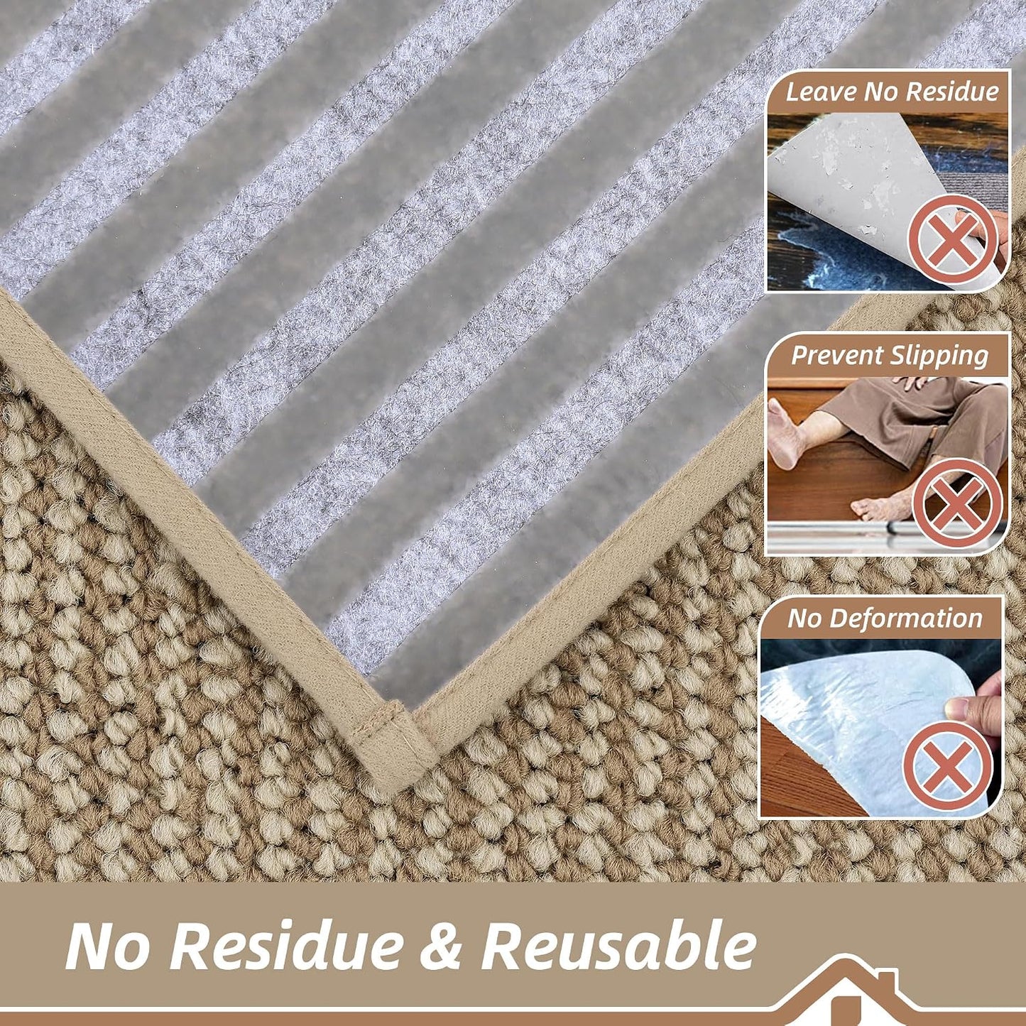 BEQHAUSE Stair Treads for Wooden Steps 28inX9in, Carpet Stair Treads Non Slip Indoor, Machine Washable Stair Runners for Kids Elders and Pets, Carpet for Stair Rugs Mat, TPE Backing, 4pcs, Taupe