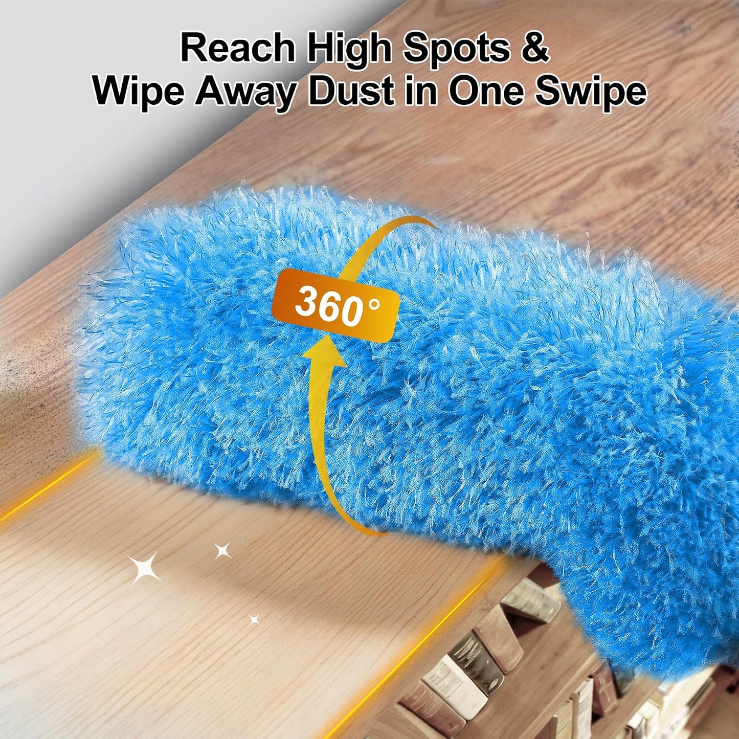 Tiumso Dusters for Cleaning,Microfiber Feather Duster 5-in-1 Kit, Duster with Extension Pole 100 Inches, Cobweb Duster, Microfiber Dusters for High Ceilings and Fans, Blinds and Cars