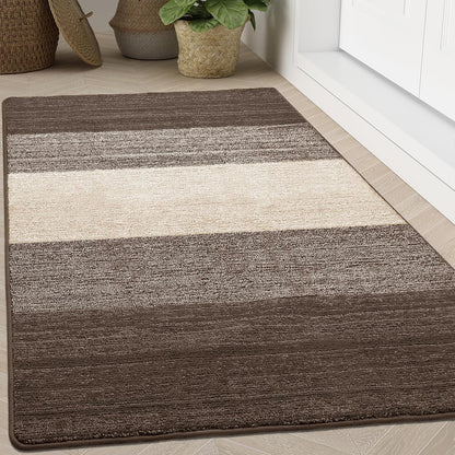 Kitinjoy Indoor Outdoor Door Mat, 32x20 Non-Slip Absorbent Dirt Trapper, Low-Profile Washable Inside Entrance Front Floor Mat, Sturdy Soft Entry Doormats for Entryway, Grey