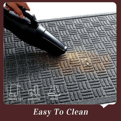 Mibao Front Door Mat, Heavy Duty Durable Welcome Mat for Outdoor Indoor, Dirt Trapper Waterproof Super Absorbent Door Mat for Entryway Outside Patio Porch, 29.5" x 17", Grey