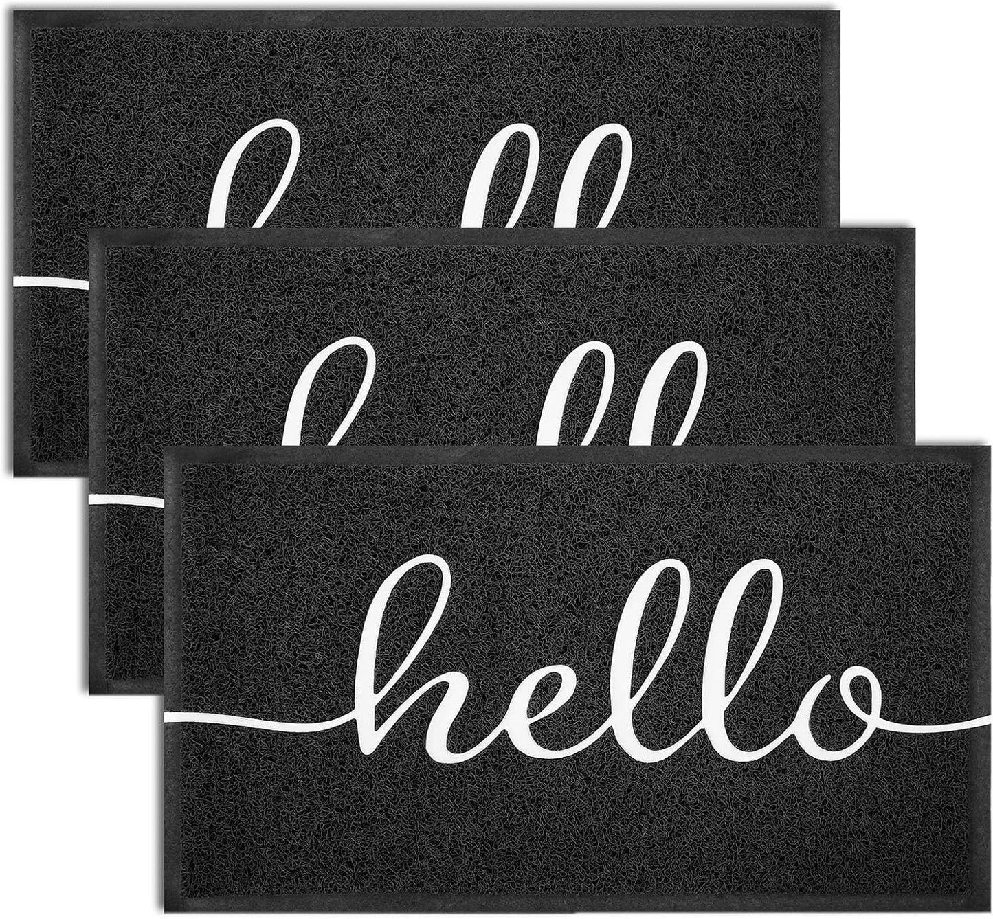 EARTHALL Door Mat Outside Inside Home Doormat, 30"x17.5", Durable Floor Mat Non Slip Mat Ultra Absorb Mud Easy Clean Front Doormat for Garage, Entryway, Patio, High Traffic Areas, Black