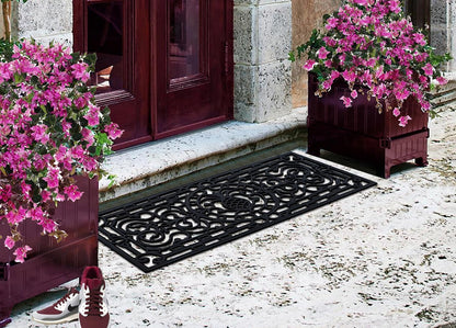 A1HC Outdoor Doormat, Natural Rubber, 18" x48”, Ideal for Outside entryway,Dirt Shoe Scraper,Heavy Duty Door mat for Indoor Outdoor,Rug Mats for Entry,Patio, Welcome Mats