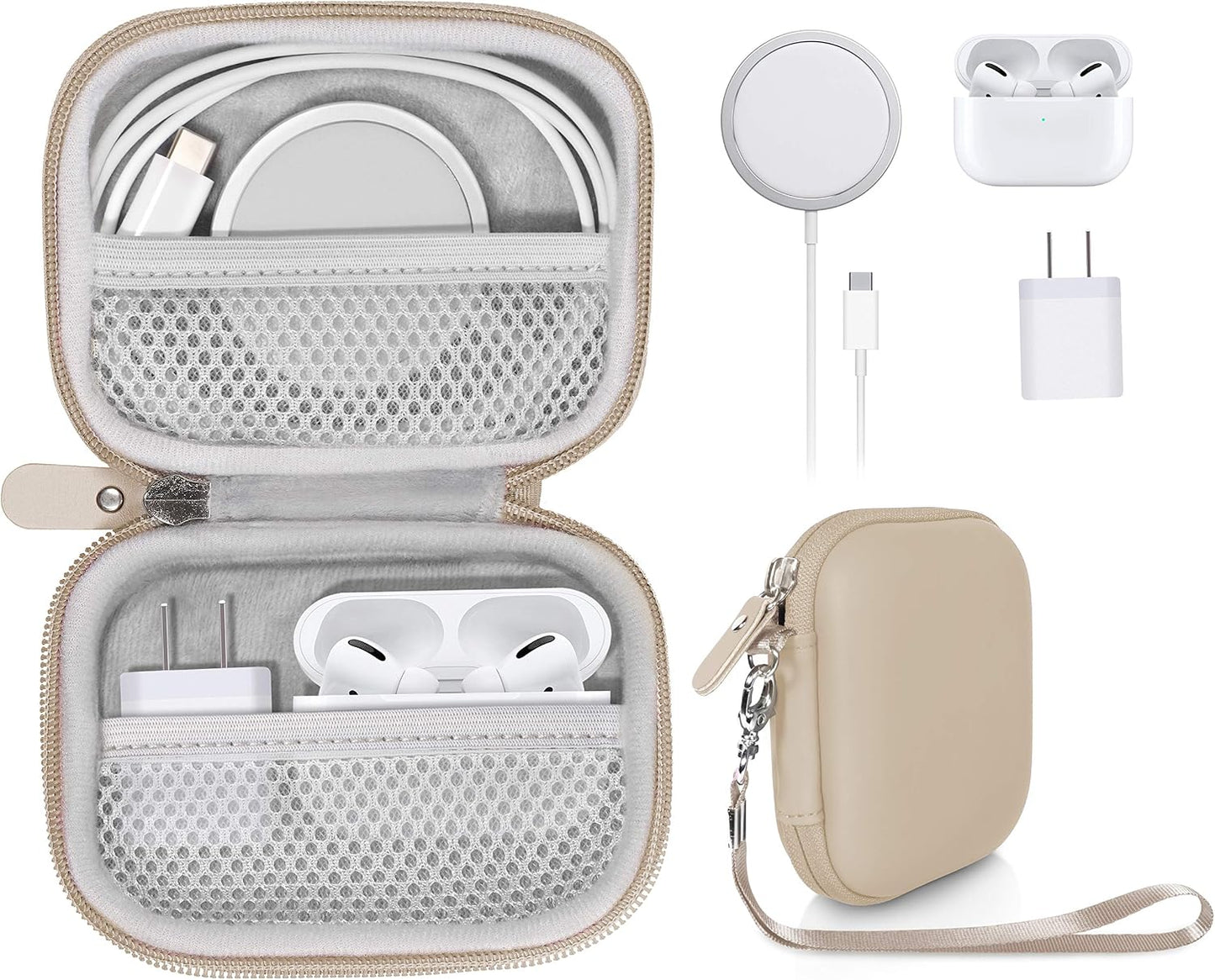 All-in-One Case for iPhone MagSafe Charger & Battery Pack, Storage for Accessories/Power Adapter/Charge Cable/Docks, Compatible with AirPods 4/ Pro 3/2/ 1