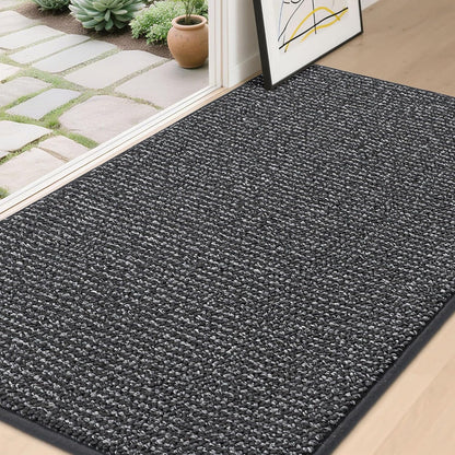 BEQHAUSE Dirt Trapper Door Mat 20" x 32", Non-Slip Washable Doormats Entrance Mat, Dirt Resistant and Absorbent Welcome Mat, Low Profile Floor Mats for Front Back Door and Entryway, Beige