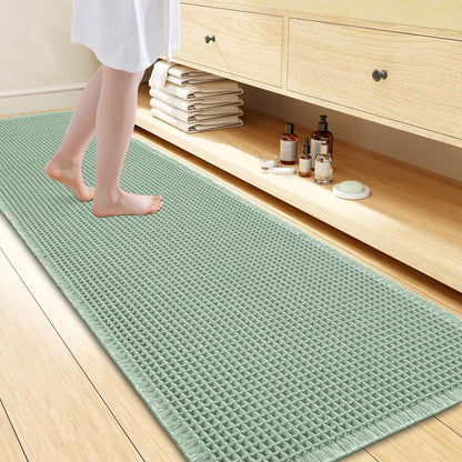 Smiry Waffle Bath Mat 30x20, Extra Soft Absorbent Bathroom Rugs, Non Slip Machine Washable Quick Dry Bath Rugs for Bathroom Floor, Tub, Shower, Home Decor Accessories, Brown