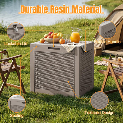 Outdoor Storage Box,38 Gallon Resin Deck Box,Waterproof & UV Resistant Lockable Package Delivery Bin,Toy Cabinet for Indoor & Outdoor