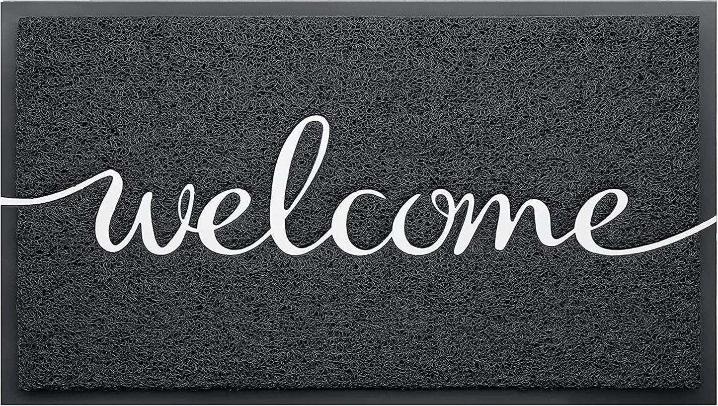EARTHALL Door Mat Outside Inside Home Doormat, 30"x17.5", Durable Floor Mat Non Slip Mat Ultra Absorb Mud Easy Clean Front Doormat for Garage, Entryway, Patio, High Traffic Areas, Black