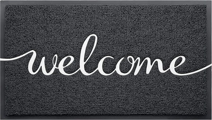 EARTHALL Door Mat Outside Inside Home Doormat, 30"x17.5", Durable Floor Mat Non Slip Mat Ultra Absorb Mud Easy Clean Front Doormat for Garage, Entryway, Patio, High Traffic Areas, Black