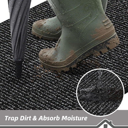 BEQHAUSE Dirt Trapper Door Mat 20" x 32", Non-Slip Washable Doormats Entrance Mat, Dirt Resistant and Absorbent Welcome Mat, Low Profile Floor Mats for Front Back Door and Entryway, Beige