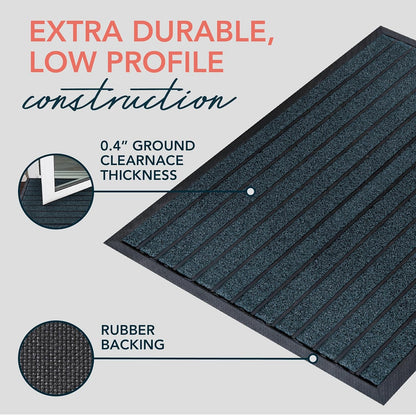 ubdyo Extra Durable Door Mat - Dirt Trapping Outdoor Welcome Mats - Non-Slip Outdoor Indoor Entrance - Low Profile Front Doormat (30" x 17", Bright Brown)