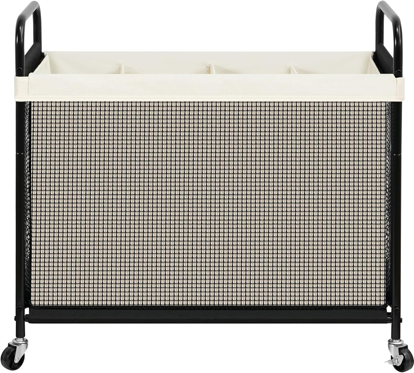 STO STO Laundry Hamper 3 Section, 120L Rolling Laundry Sorter Cart with Removable and Washable Liner Bag, Clothes Hamper with Wheels and Metal Handle for Laundry Room and Bedroom