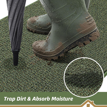 BEQHAUSE Dirt Trapper Door Mat 20" x 32", Non-Slip Washable Doormats Entrance Mat, Dirt Resistant and Absorbent Welcome Mat, Low Profile Floor Mats for Front Back Door and Entryway, Beige