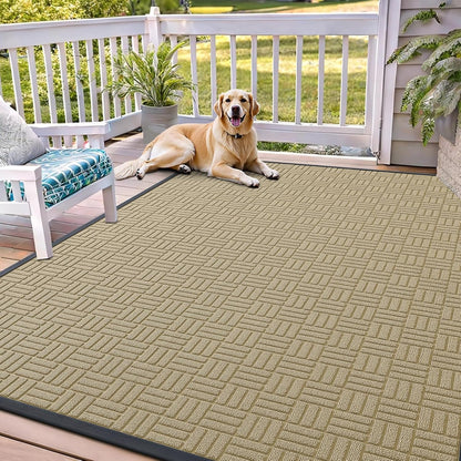 OLANLY Front Door Mat Outside Entrance 29.5x17, Absorbent, Heavy Duty Sturdy Natural Rubber Doormat Indoor Outdoor, Stain and Fade Resistant, Non-Slip Backing Low Profile Floor Mat for Entryway, Grey