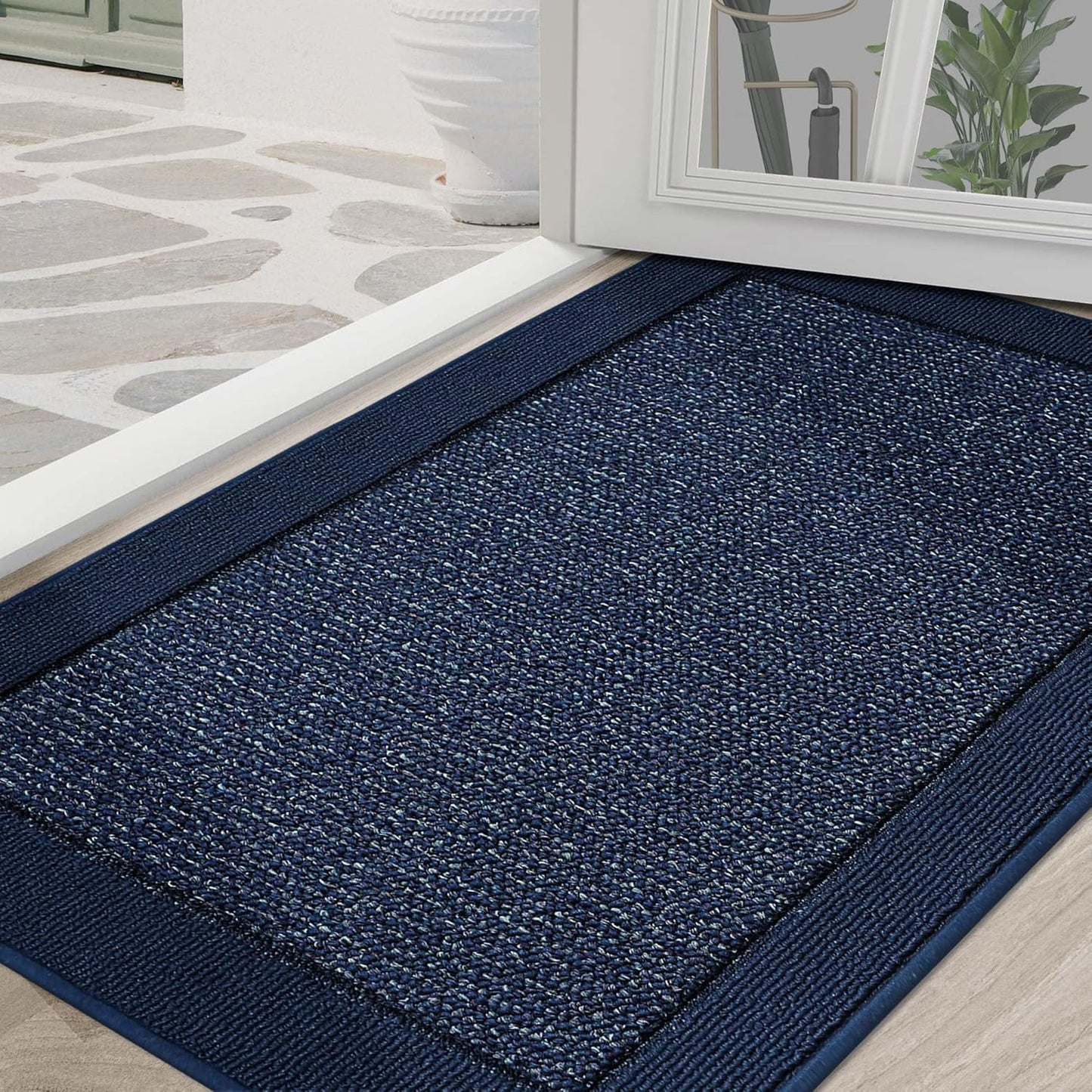 BEQHAUSE Indoor Door Mat 20" x 32", Dirt Trapper Door Mats Non-Slip Entryway Rugs Washable, Resist Dirt Absorbent Welcome Mat, Low Profile Floor Mats for Front Back Door and Entryway, Taupe