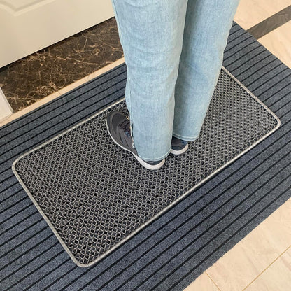 Metal Scraper Doormat, Waterproof, All Weather Heavy Duty Outdoor Entry Doormat 19.5x39.5