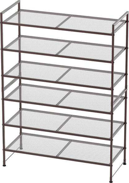Simple Houseware 3-Tier Stackable Shoes Rack Storage Shelf, Black