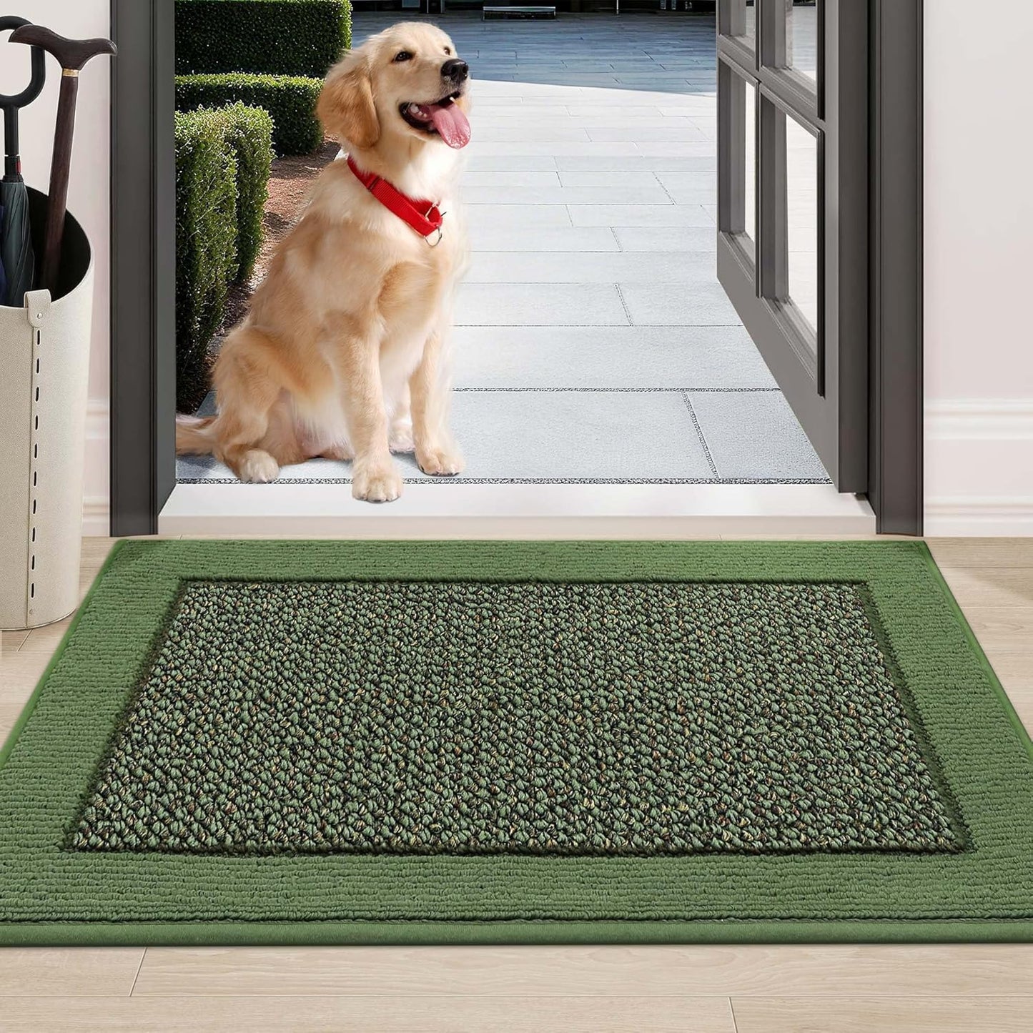 BEQHAUSE Indoor Door Mat 20" x 32", Dirt Trapper Door Mats Non-Slip Entryway Rugs Washable, Resist Dirt Absorbent Welcome Mat, Low Profile Floor Mats for Front Back Door and Entryway, Taupe