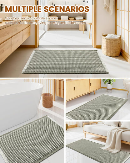 Smiry Waffle Bath Mat 30x20, Extra Soft Absorbent Bathroom Rugs, Non Slip Machine Washable Quick Dry Bath Rugs for Bathroom Floor, Tub, Shower, Home Decor Accessories, Brown