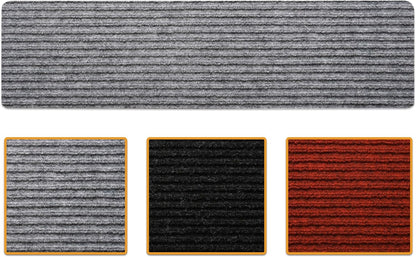 Ottomanson Non Slip Stair Treads Indoor – Peel and Stick Carpet Stair Treads for Wooden Stairs, Self Adhesive Anti Slip Stair Pads for Kids & Pets – 7.9" x 29.9", 7 Pack – Black
