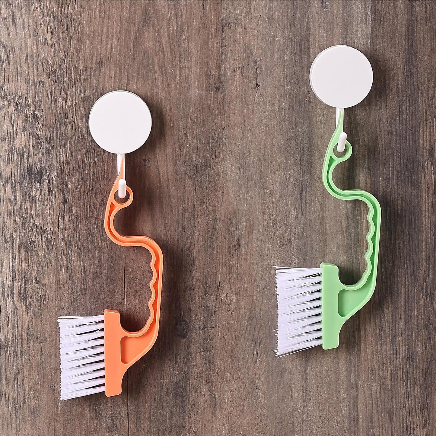 Slick- Window Track Cleaning Brush, 2 Pack, Blue Ergonomic Handle | Built-in Scraper, Multipurpose Window Track Cleaning Tool for Sliding Doors, Windows, Corners, Dust, Dirt & Narrow Gaps