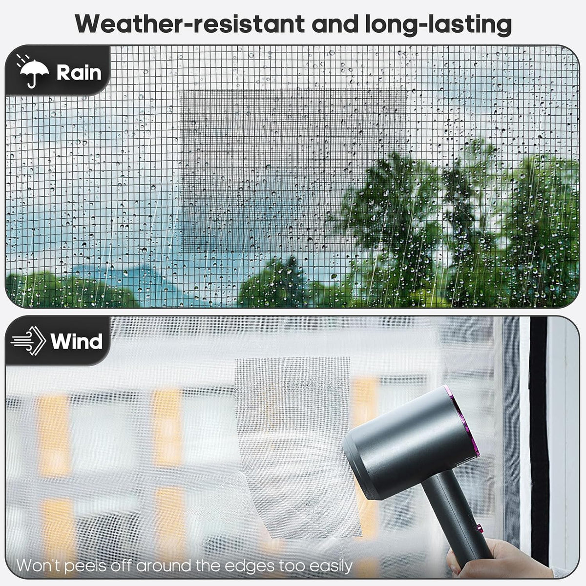 Secopad 5" x 7" Black/Grey Screen Repair Kit, 6 PCS Window Screen Patch Repair Tape for Mesh Window Door, Strong Adhesive Fiberglass Mesh Pacth Tape