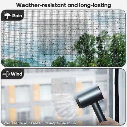 Secopad 5" x 7" Black/Grey Screen Repair Kit, 6 PCS Window Screen Patch Repair Tape for Mesh Window Door, Strong Adhesive Fiberglass Mesh Pacth Tape