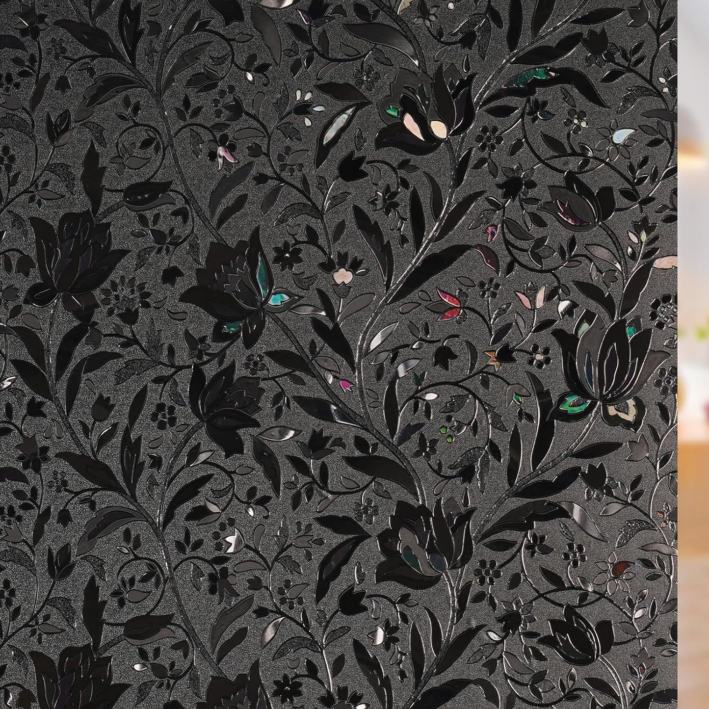 rabbitgoo Window Privacy Film, Decorative Stained Glass Window Film, Sun Blocking Glass Clings, Renter-Friendly Static Cling Frosted Sticker Covering for Home Door, Rainbow Tulip 17.5" X 78.7"
