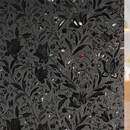 rabbitgoo Window Privacy Film, Decorative Stained Glass Window Film, Sun Blocking Glass Clings, Renter-Friendly Static Cling Frosted Sticker Covering for Home Door, Rainbow Tulip 17.5" X 78.7"