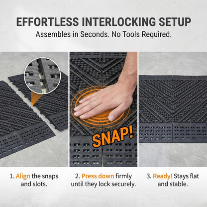 Heavy Duty Outdoor Boot Scraper Mat, 29.5" x 17.5" | Mud & Snow Doormat with Stiff Nylon Bristles, Modular Interlocking Shoe Cleaner for Garden 1.37" Thick