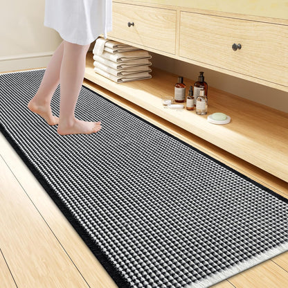 Smiry Waffle Bath Mat 30x20, Extra Soft Absorbent Bathroom Rugs, Non Slip Machine Washable Quick Dry Bath Rugs for Bathroom Floor, Tub, Shower, Home Decor Accessories, Brown